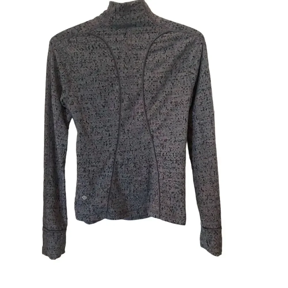 Lululemon Run Briskly 1/2 Zip Neon Tweed Jacquard Limited Edition Gray Size 6